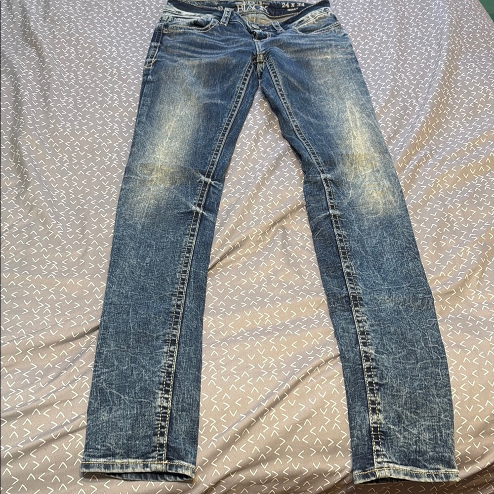 Buckle Black Faded Blue Skinny Jeans